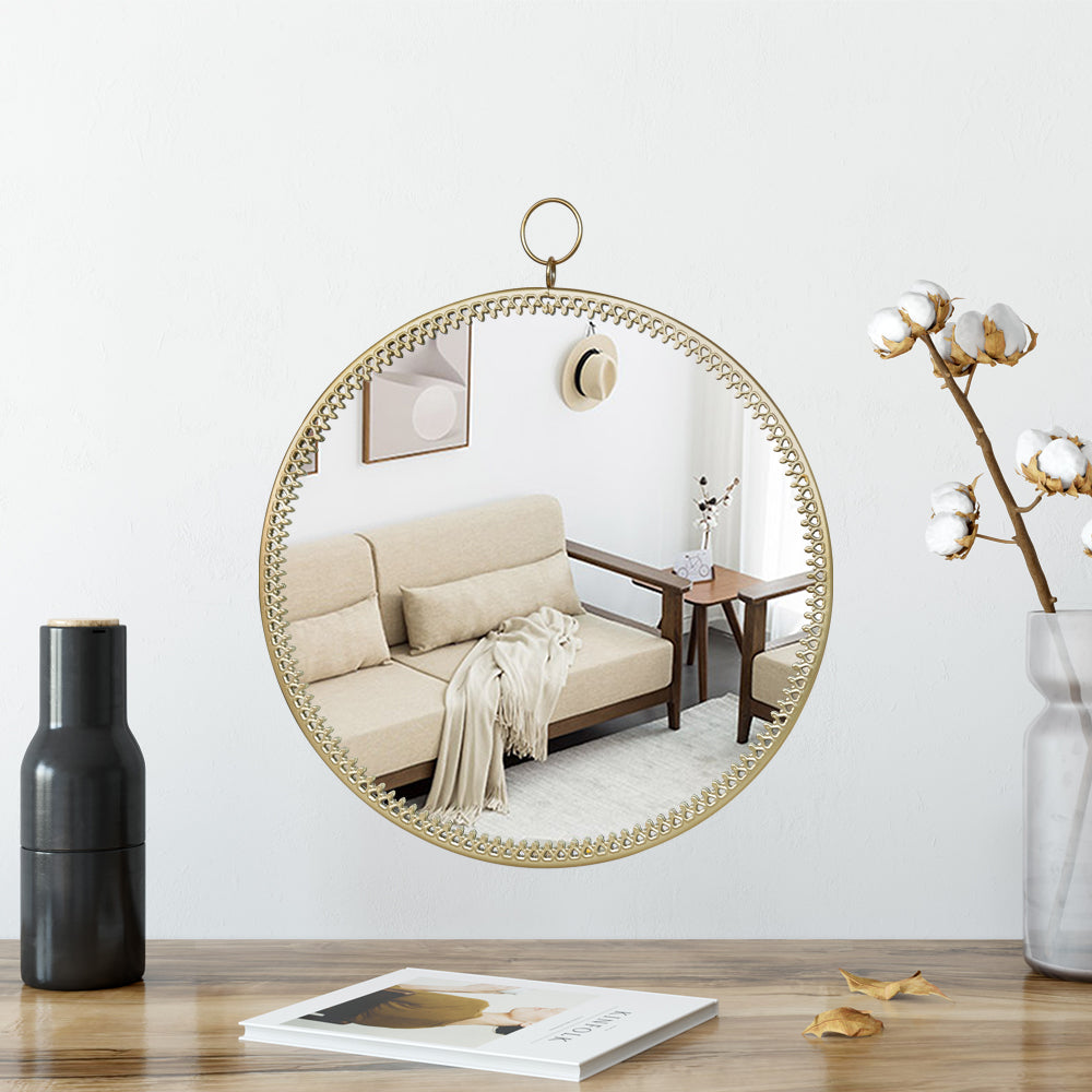Decorative Wall Mirror with Lace Edge (Gold)