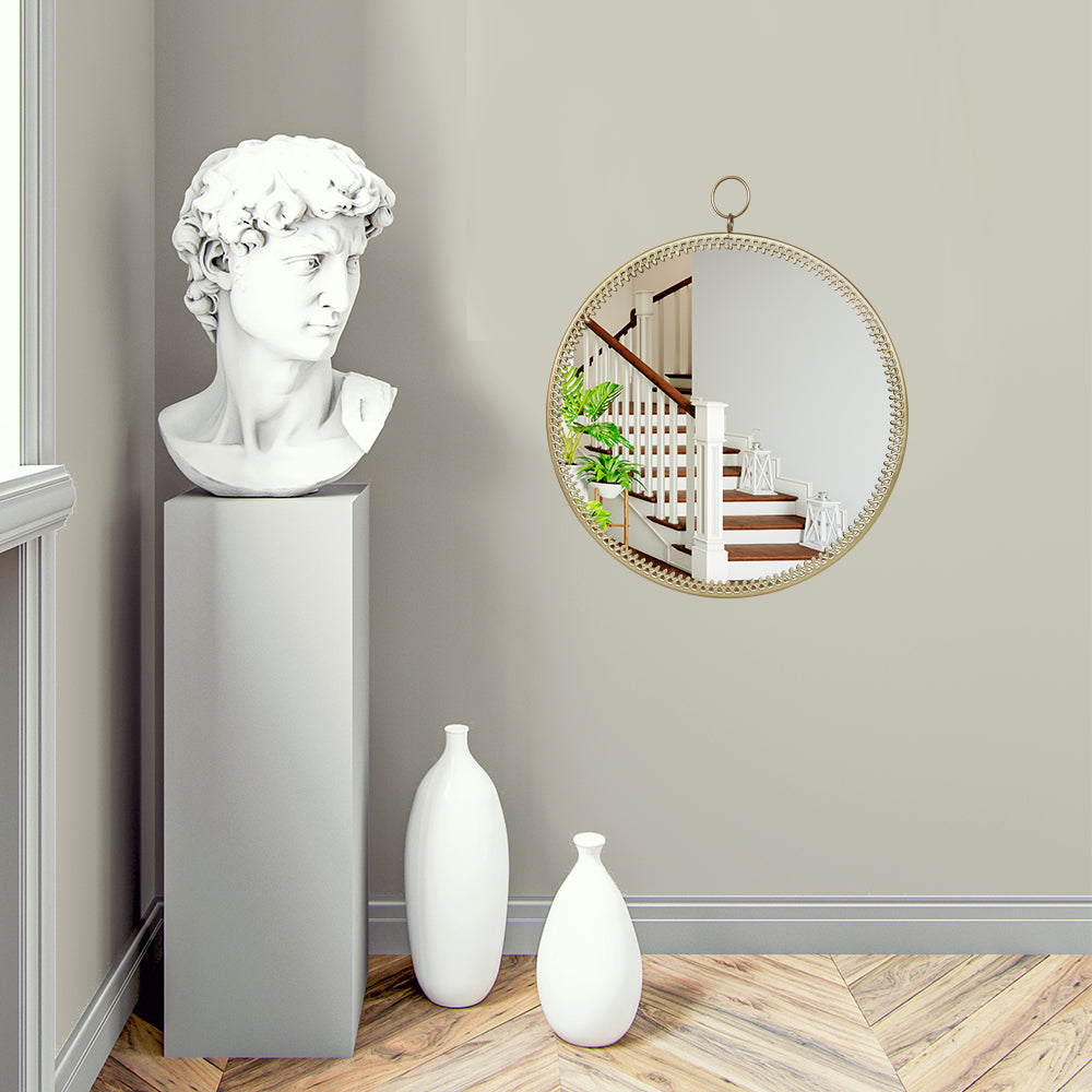 Decorative Wall Mirror with Lace Edge (Gold)
