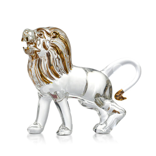 Crystal Gilt Lion Figurine