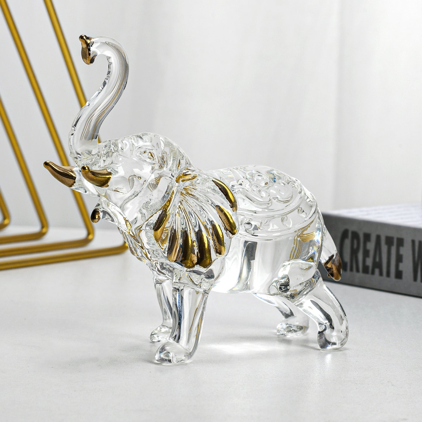 Crystal Gilt Elephant Figurine