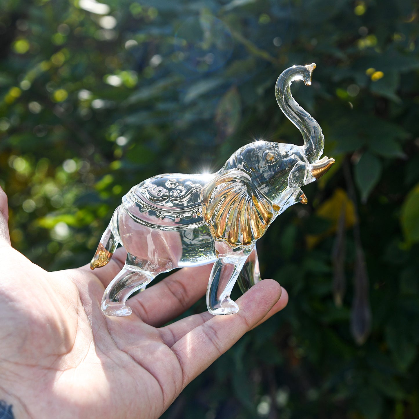 Crystal Gilt Elephant Figurine