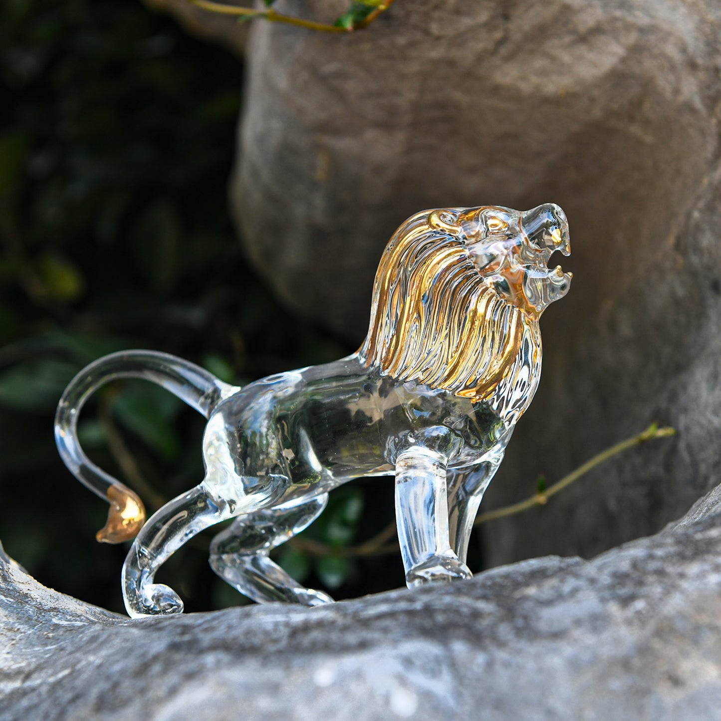 Crystal Gilt Lion Figurine