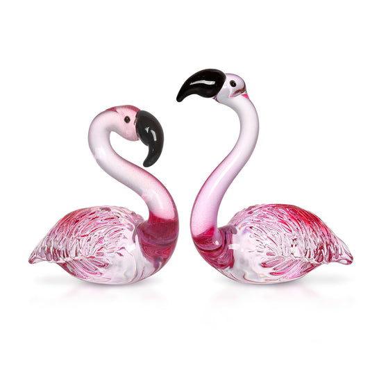 Crystal Flamingo Figurine Paperweight (1 Pair)