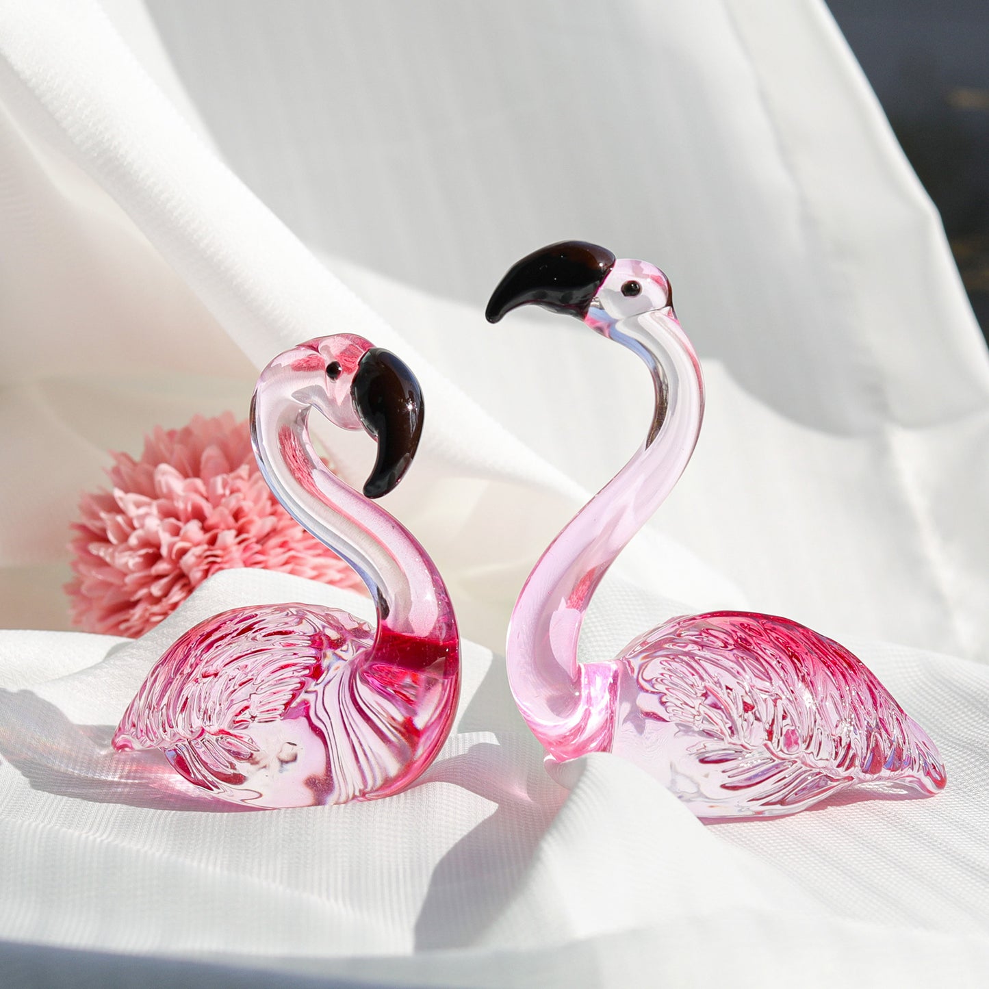 Crystal Flamingo Figurine Paperweight (1 Pair)