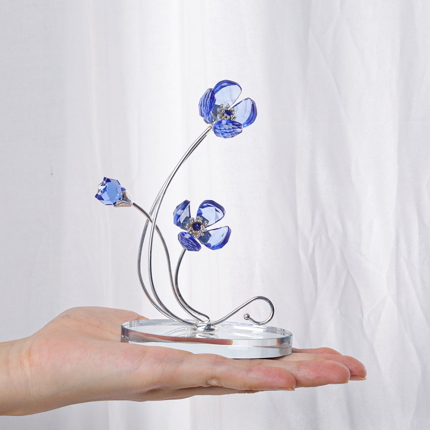 Crystal Violet Flower Figurine for Home Decor