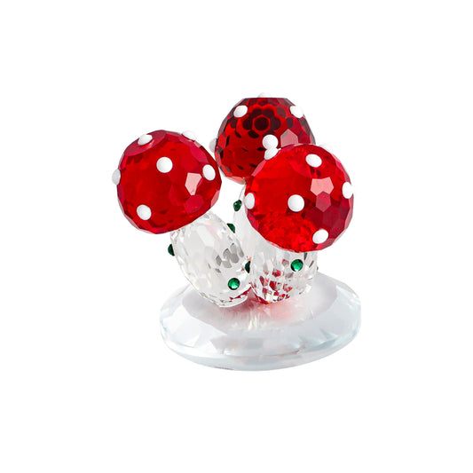 Crystal Tricolor Mushroom Figurine