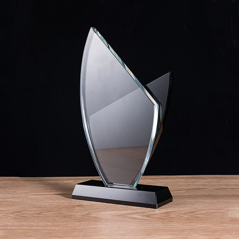 lSTA02003B-21 Longwin Tulip Crystal Trophy with Black Base