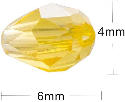 4x6mm Crystal Teardrop Shaped Beads for DIY Beading Projects (1600 pcs)
