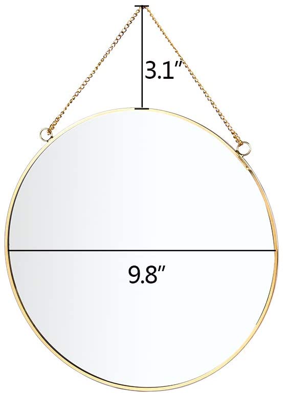 Gold Geometric Mirror with Chain for Home Decoration