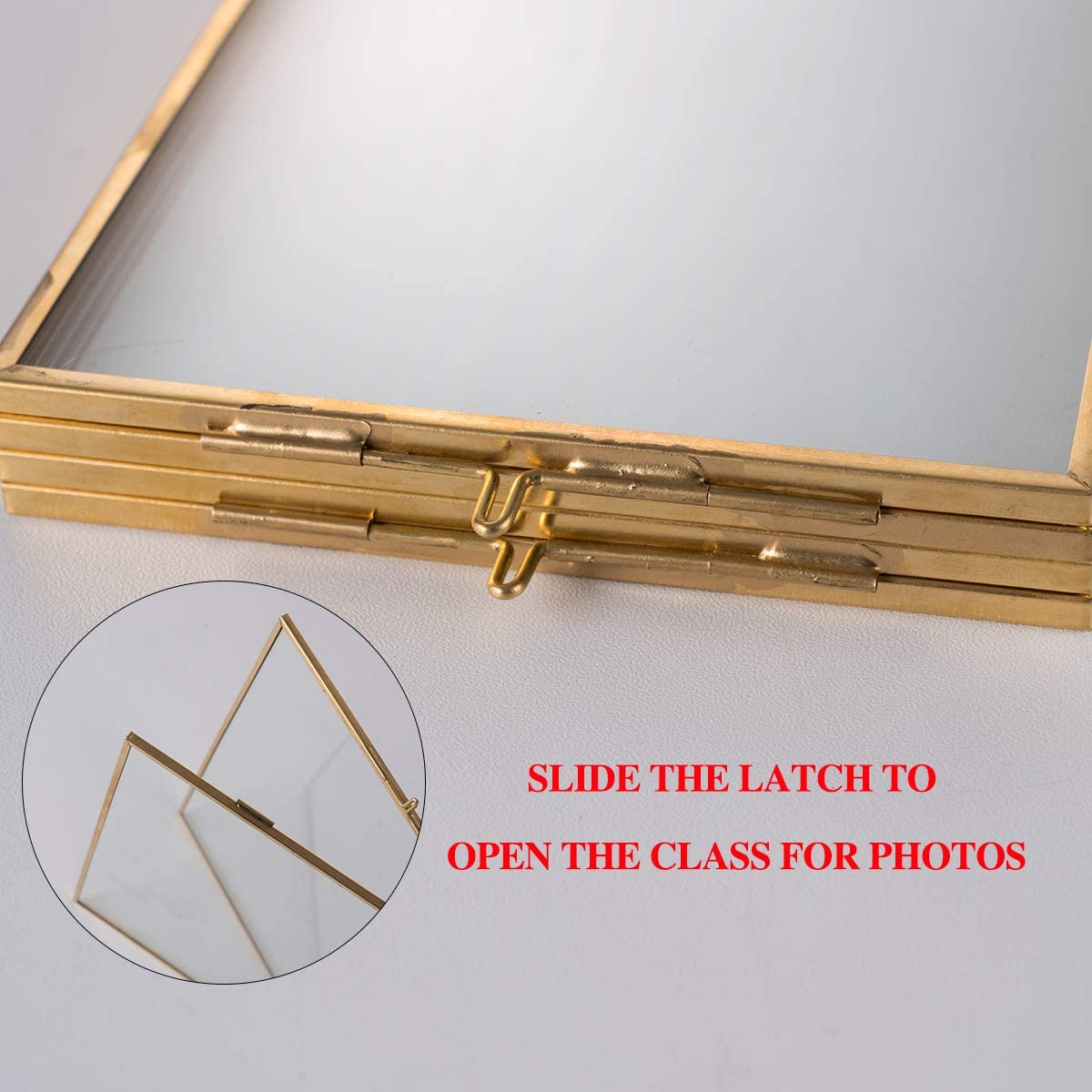4"x6" Double Folding Gold Brass Photo Frame