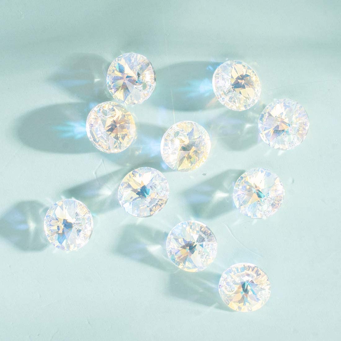 8mm AB Crystal Disc Beads for Jewelry Making (84 pcs)