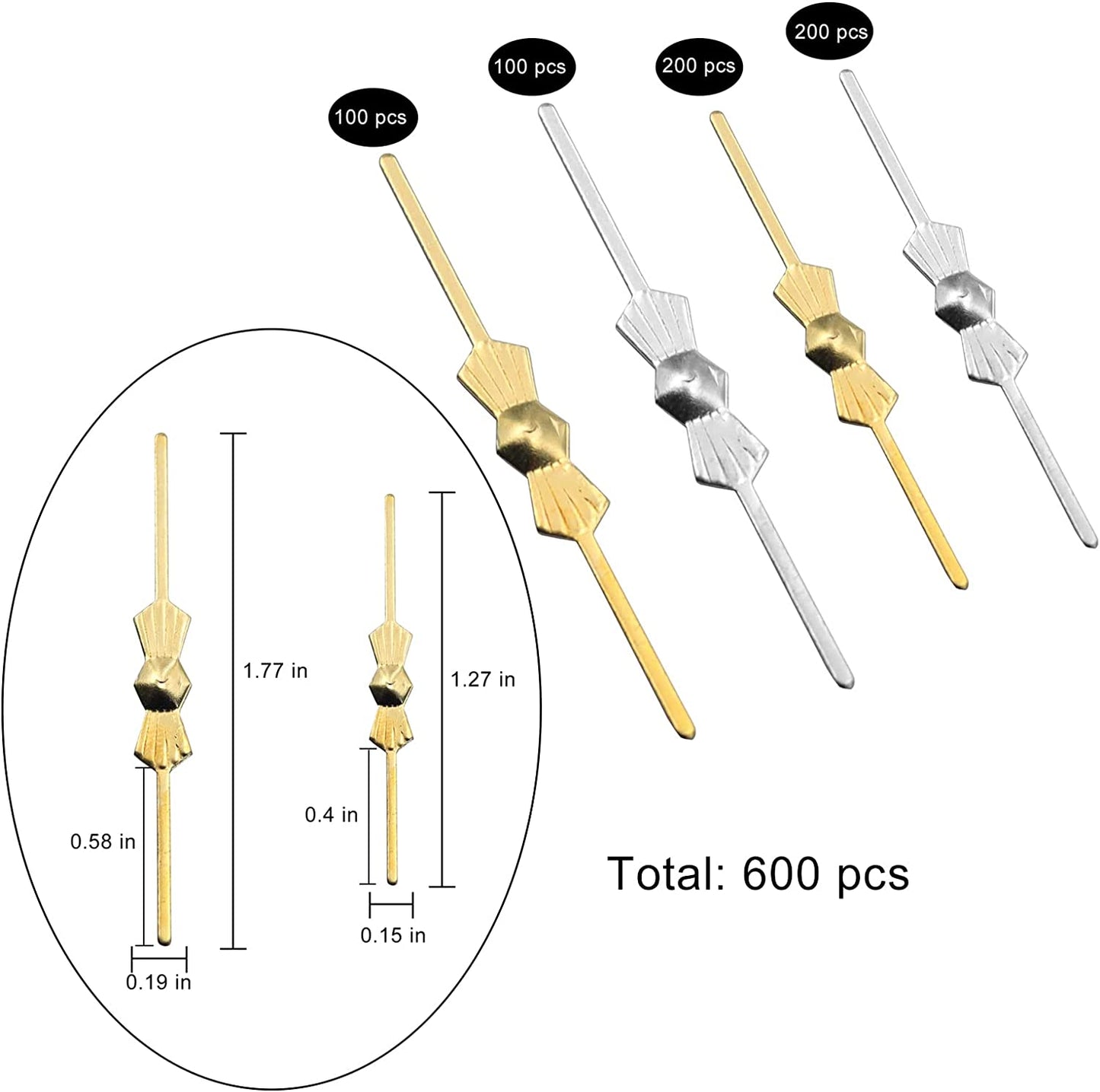 Bow Tie Shaped Chrome Clips for Connecting Crystal Pendants (600 pcs)