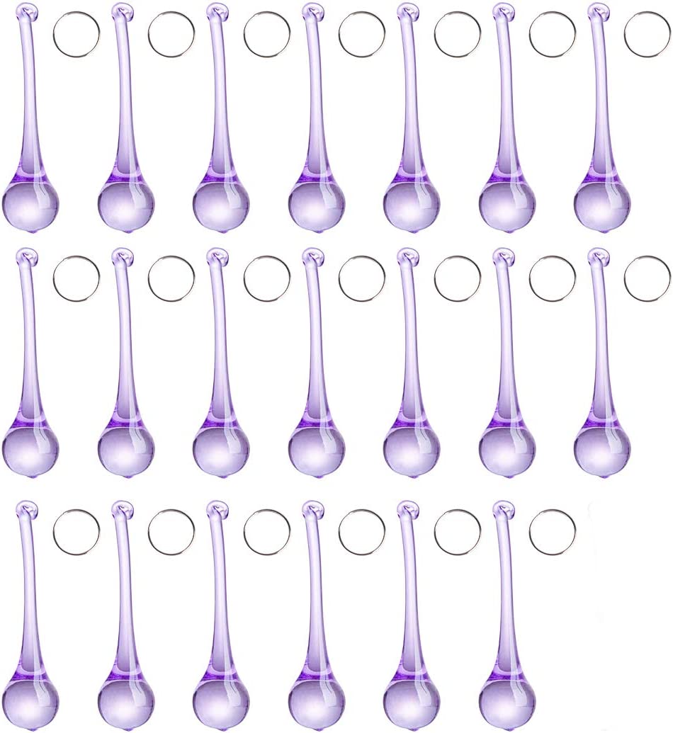 Purple Crystal Teardrop Shaped Pendant Ornaments for Chandelier (20 pcs)