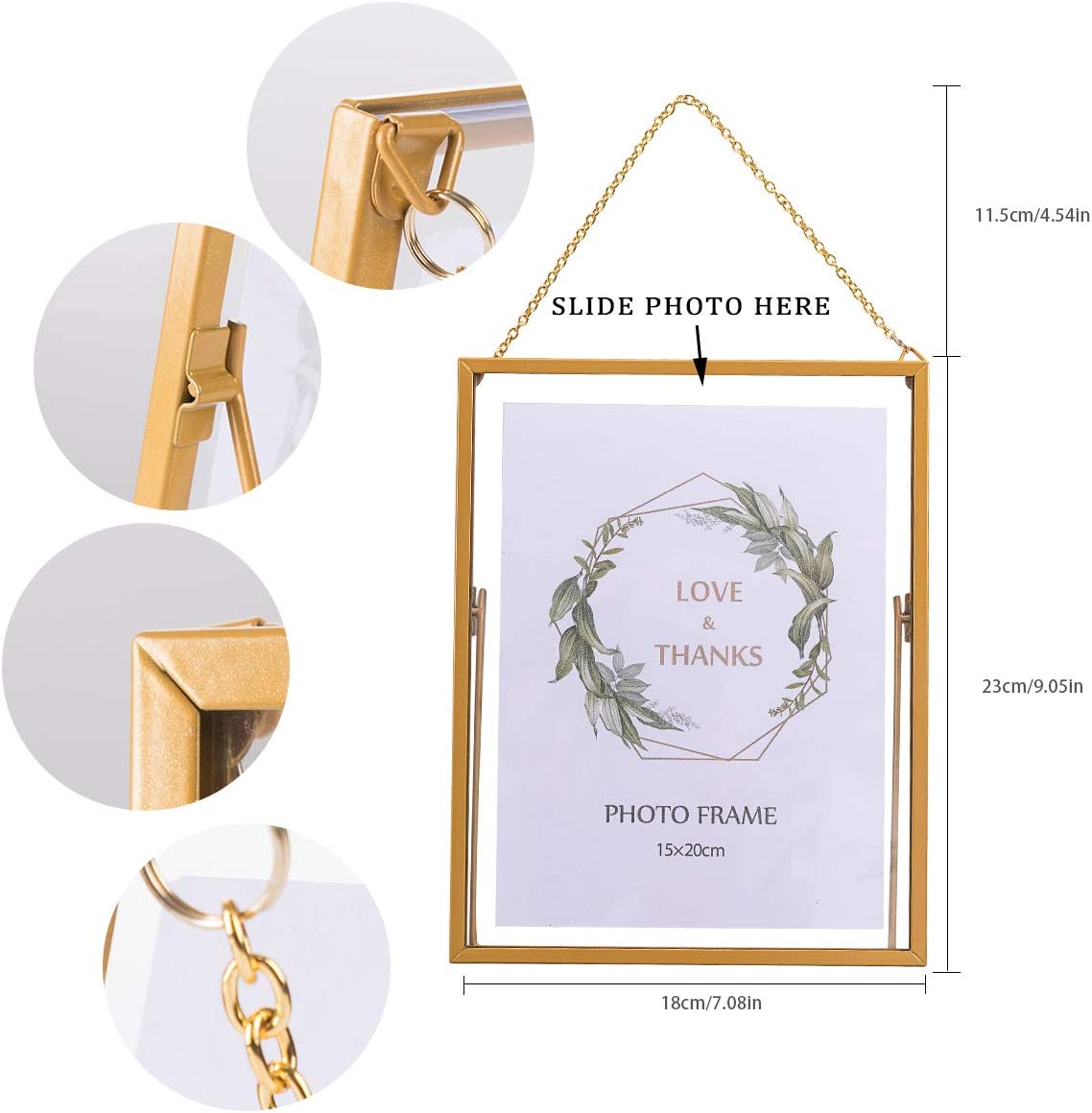 6"x8" Gold Multifunctional Photo Frame