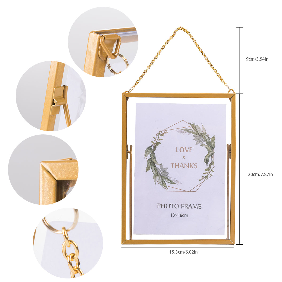 5x7 Gold Multifunctional Photo Frame