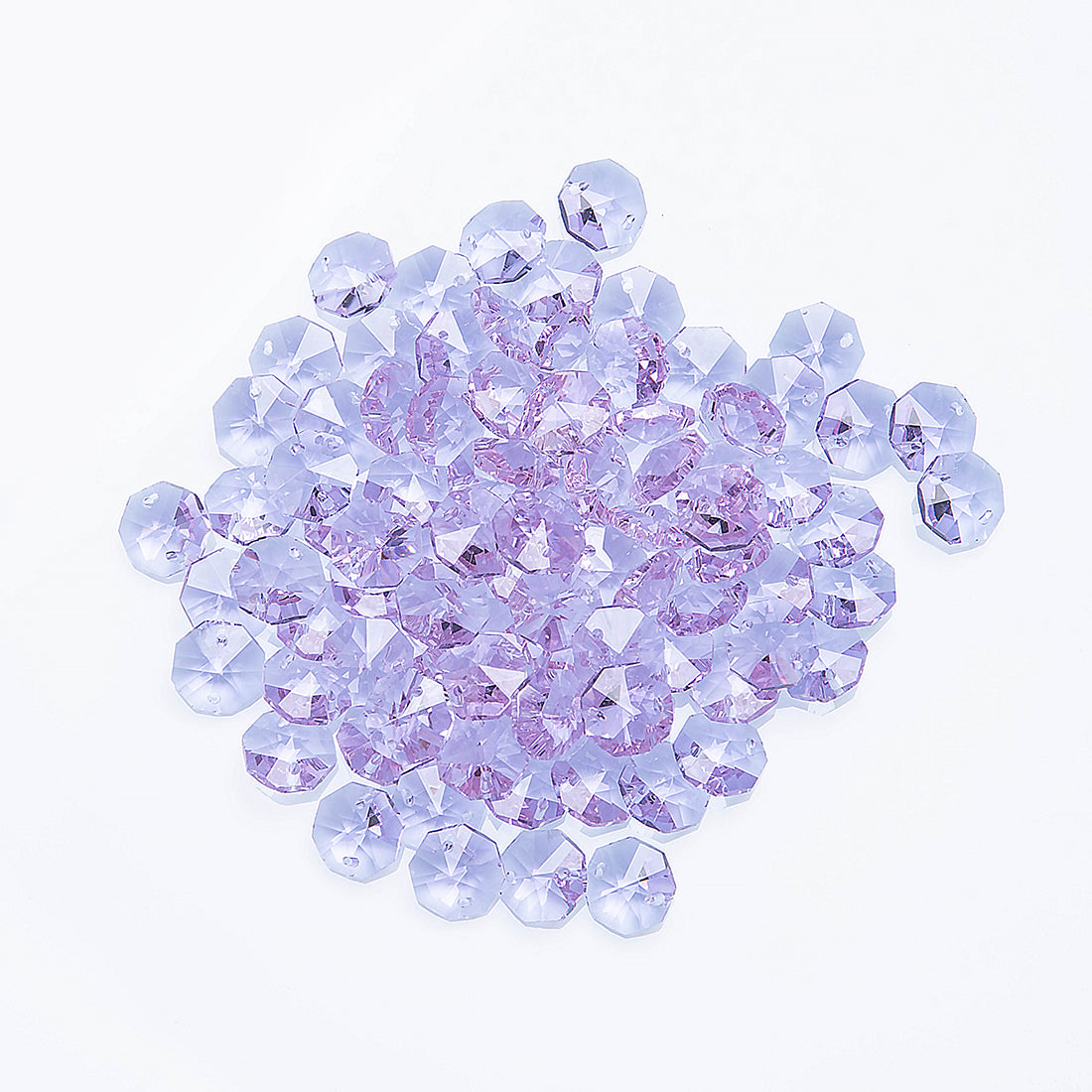 Purple Glass Octagon Beads for Chandelier (100 pcs)